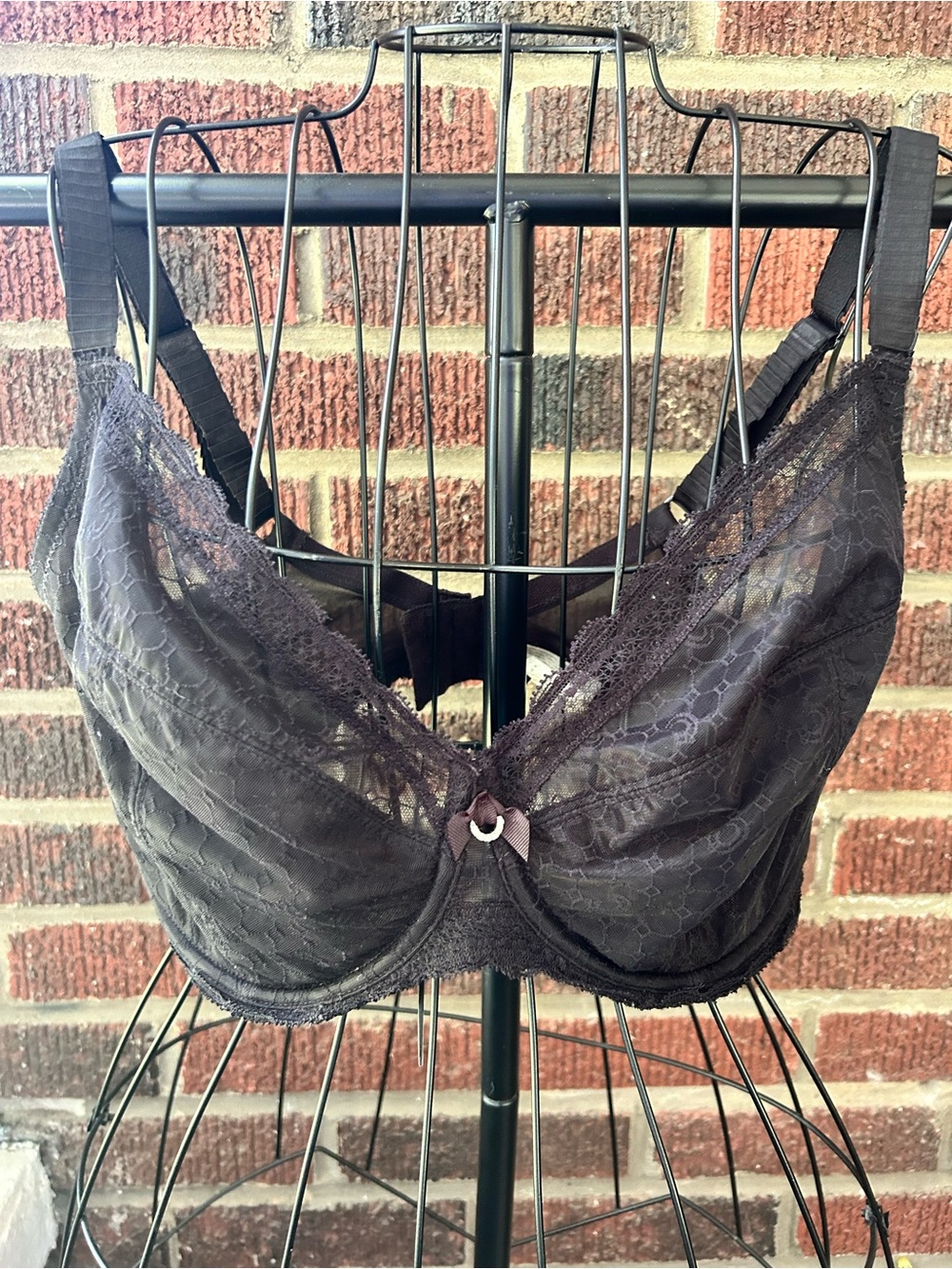 Chantelle Unlined Lacy Black Underwire Bra Women Size 36H